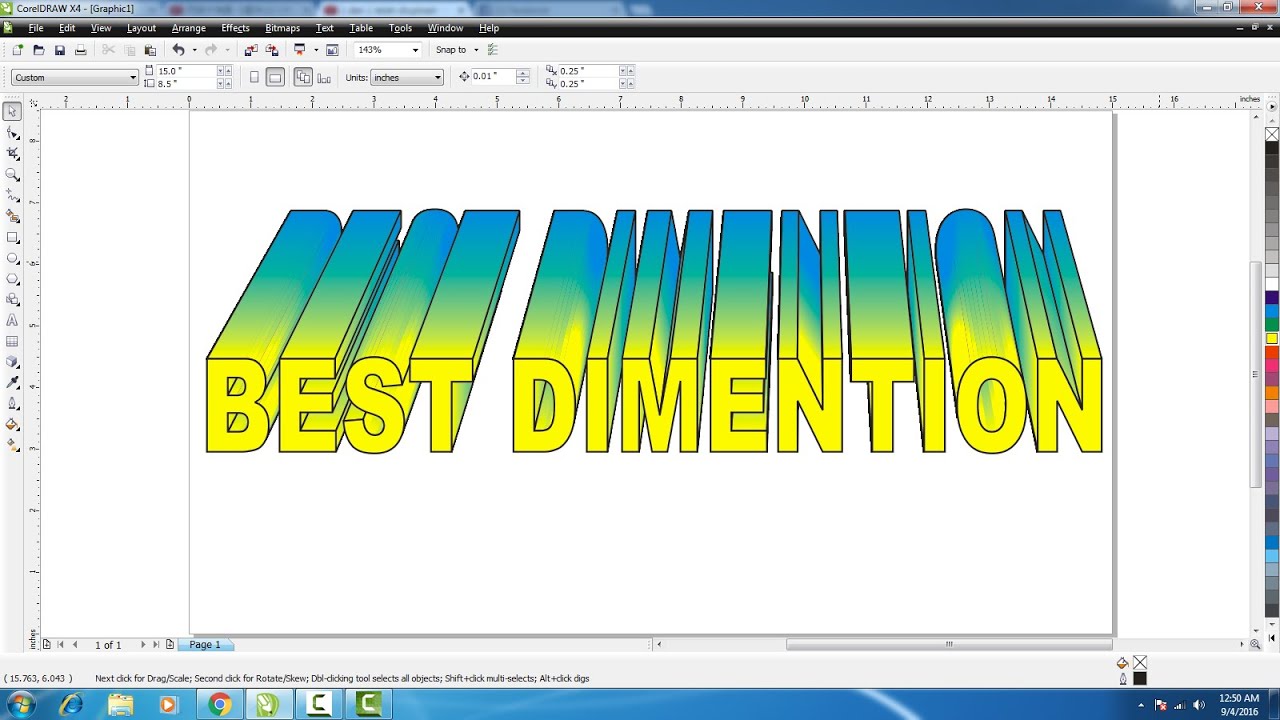 Cara Membuat Teks Efek 3 Dimensi Di CorelDraw YouTube Cara Membuat Teks Efek 3 Dimensi Di CorelDraw YouTube