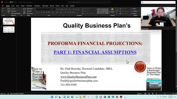 Understanding Pro Forma Financial Projections – Part 1: Financial Assumptions.  By Paul Borosky, MBA