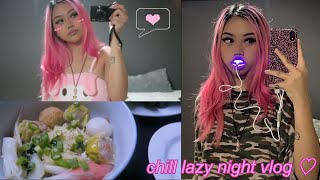 CHILL LAZY NIGHT VLOG || uoobox try on haul + novashine review + twitch + more !!