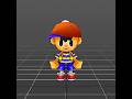 Super Smash Bros DS. Concept: Ness's Model/Wireframe Turntable #nintendo #earthbound #gaming #3dart