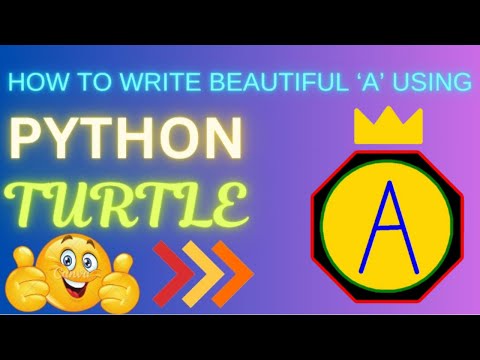 write beautiful A with python turtle | python turtle se khubsurat A likain