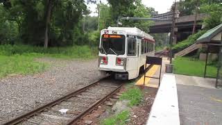 THE SEPTA 101 TROLLEY PASSING THE SPRINGFIELD MALL STOP