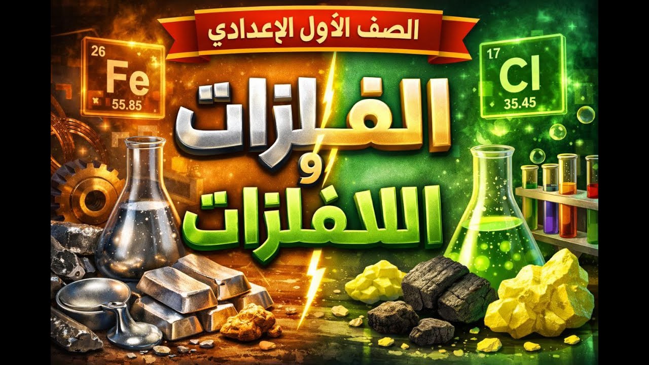 الدرس الاول الفلزات واللافلزات للصف الاول الاعدادي - علوم - الترم الثاني 2026