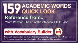 159 Academic Words Quick Look Ref from "Marc Pachter: The art of the interview | TED Talk"