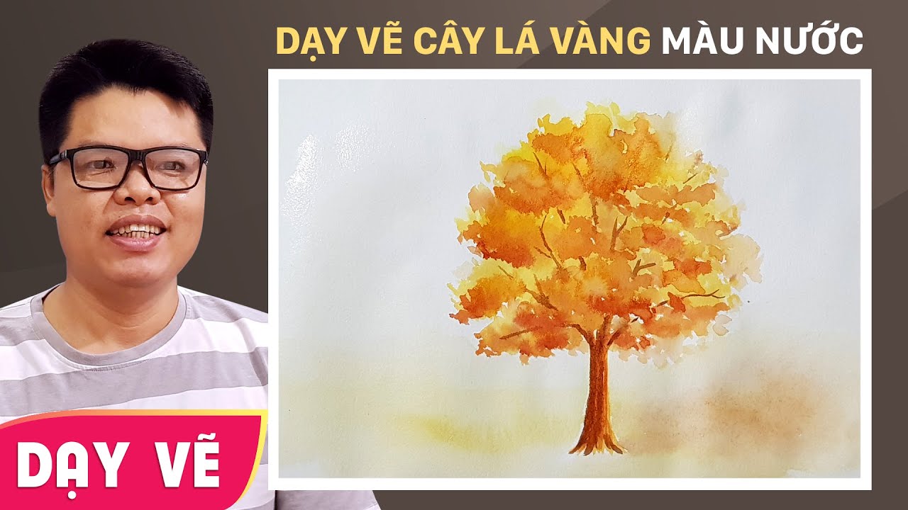 Xem ngay vẽ cây lá vàng đầy màu sắc