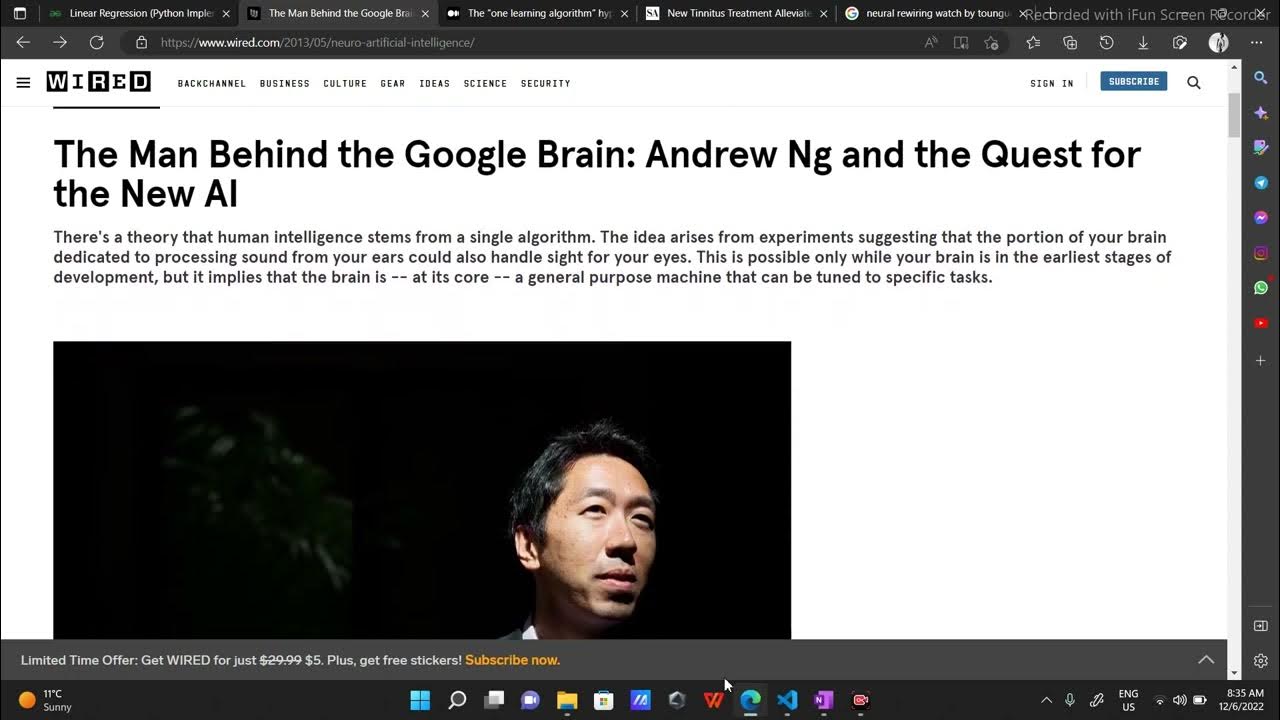 1 deep learning one learning algorithm hypothesis intuition youtube