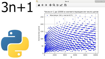 Построение графика зависимости числа N от числа шагов в последовательности Коллатца на python // 3