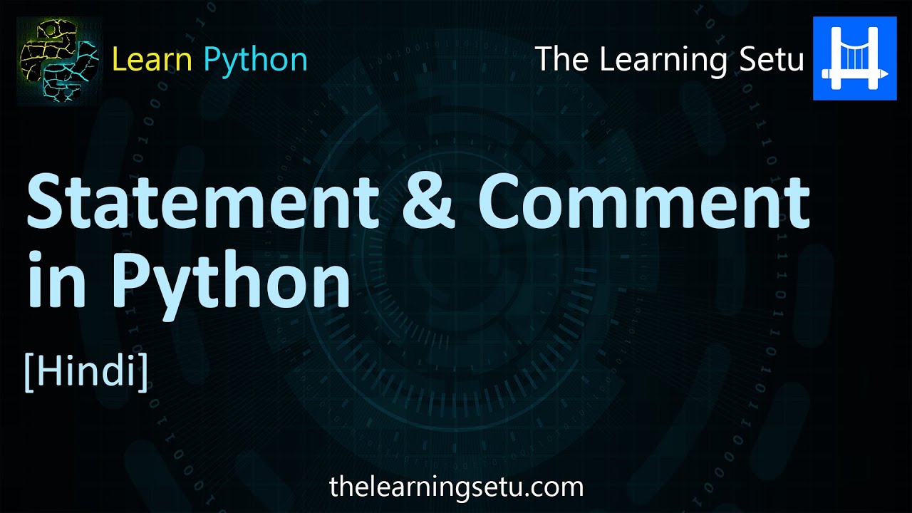 Statement and Comment in Python (Hindi) | The Learning Setu - YouTube