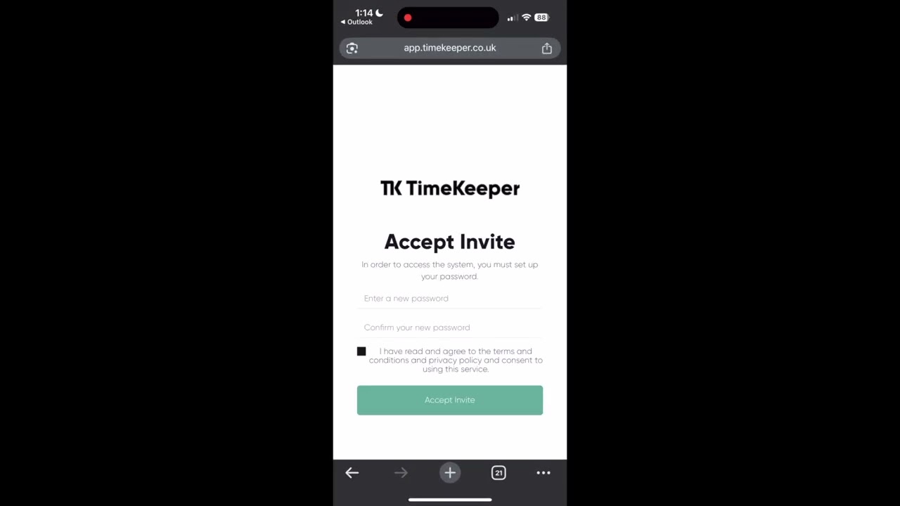 Invitation to TimeKeeper & Accepting Your Invite as an Employee