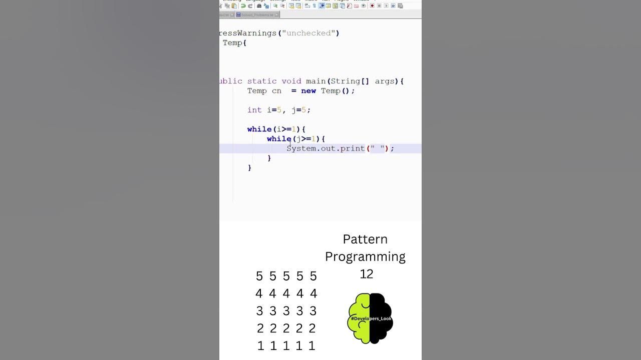 Day 12 || Pattern Programming 12 || Java || Zoho Pattern Programming ...