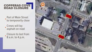 Traffic Alert | Part of main street to close in Copperas Cove