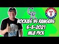 MLB Pick Today Colorado Rockies vs Texas Rangers 6/3/21 MLB Betting Pick and Prediction