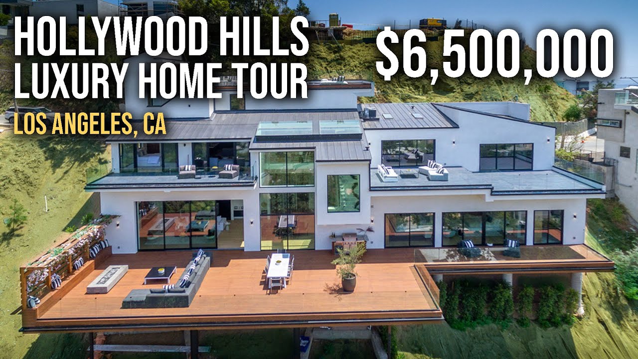 BUILT ON A CLIFF!  Incredible Hollywood Hills Luxury House Tour (Los Angeles California)