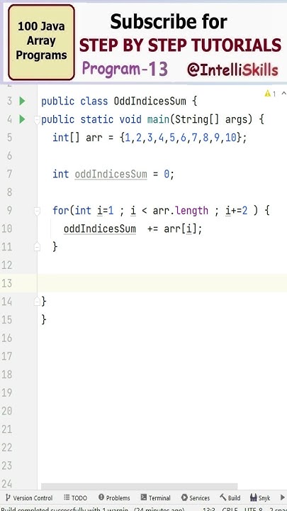 How to find sum of odd index elements in Java array #shorts #java # ...