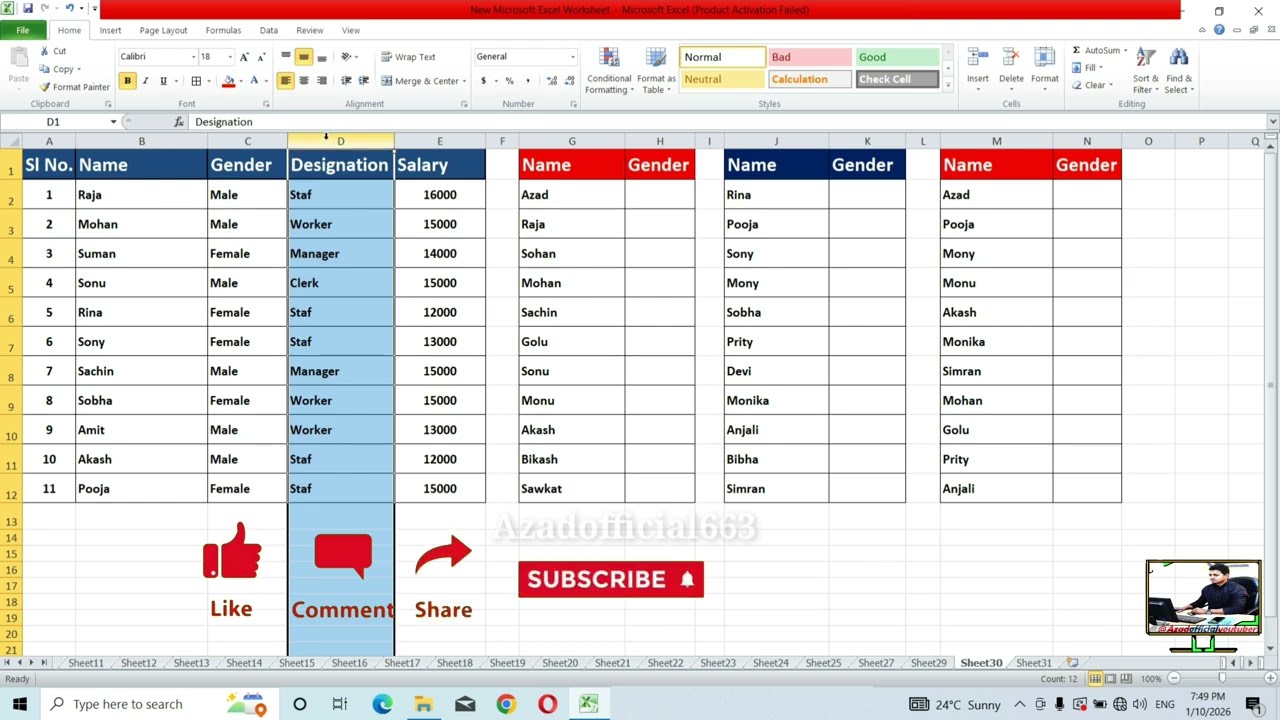 Top 5 Excel tips & Tricks !! Excel एक्सेल में मास्टर बना दूंगा // Excel मैं फ़िल्टर लगाना सीखता हूँ