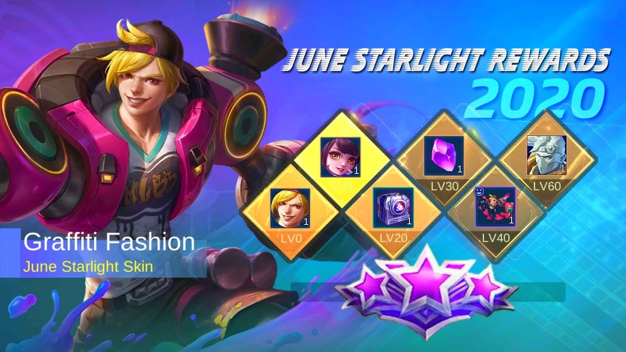 JUNE STARLIGHT SKIN 2020 - ALL REWARDS IN JUNE STARLIGHT - MOBILE LEGENDS NEW SKIN