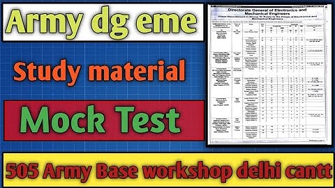 Army dg eme group c recruitment | 505 Army base workshop delhi cantt | eme study material | 