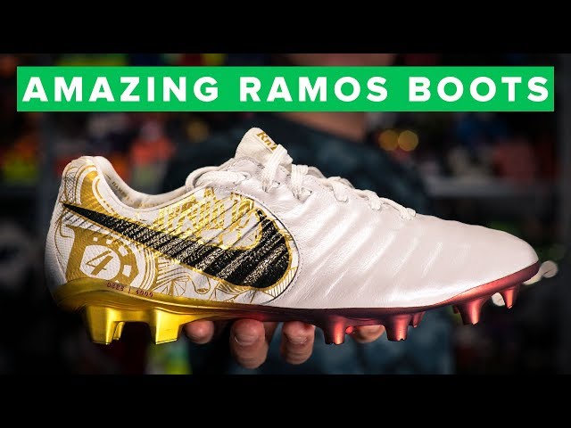 calidad Actor vocal WHITE & GOLD Nike Tiempo Legend 7 Sergio Ramos boots - YouTube