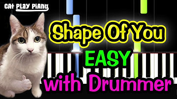 Shape Of You - Piano Tutorial Easy [with Drummer] + Free Sheet Music PDF - Ed Sheeran
