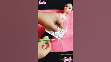 Diy Doll Dress With Medicine Package 💊😱 #barbie #shorts