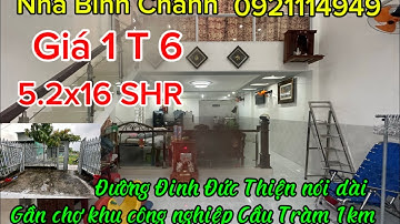Nhà Bình Chánh gần chợ khu công nghiệp Cầu Tràm 1km đường Đinh Đức Thiện kế chợ Long Thượng 2km 