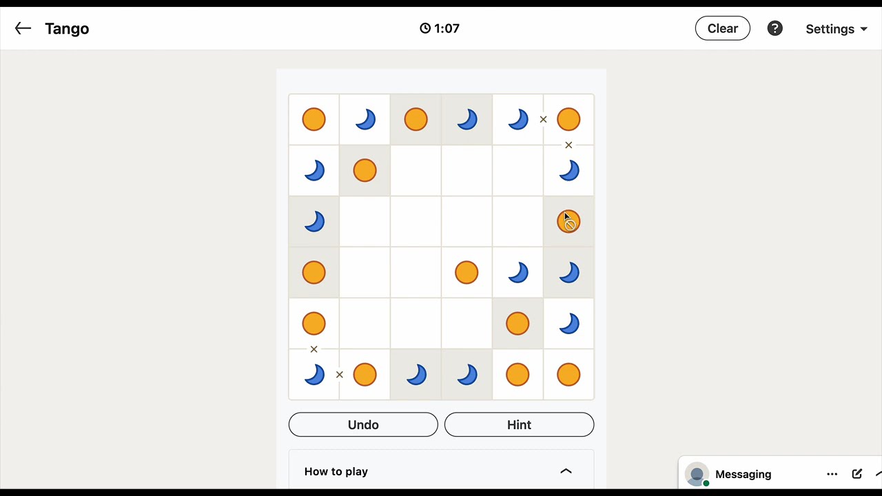 LinkedIn Games - Tango #115