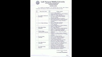 B.Ed first year exam routine for Lalit Narayan Mithila University