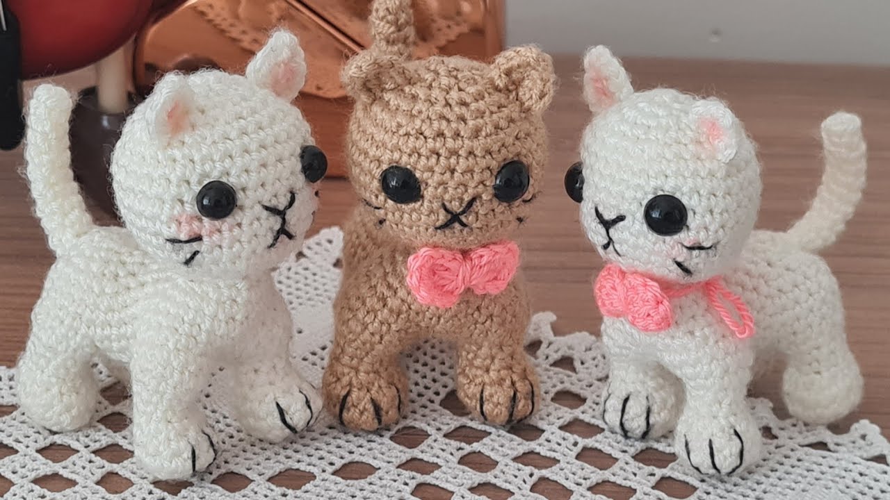 Part1: Amigurumi Dört Ayak Üstünde Duran Dikişsiz Minnak Kedi Yapımı (ENG SUBTİTLES ON)