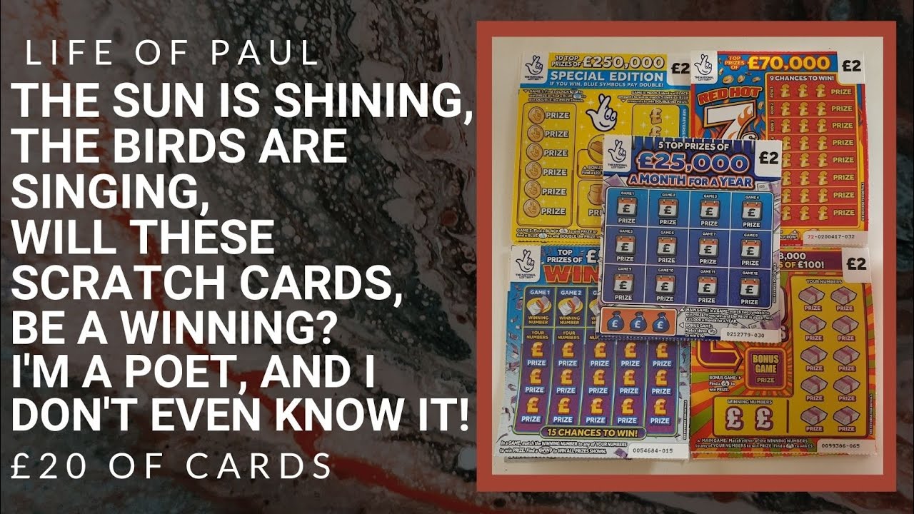 £20 of scratch cards. A mix of £2 scratch cards from the National Lottery, looking for a big win!