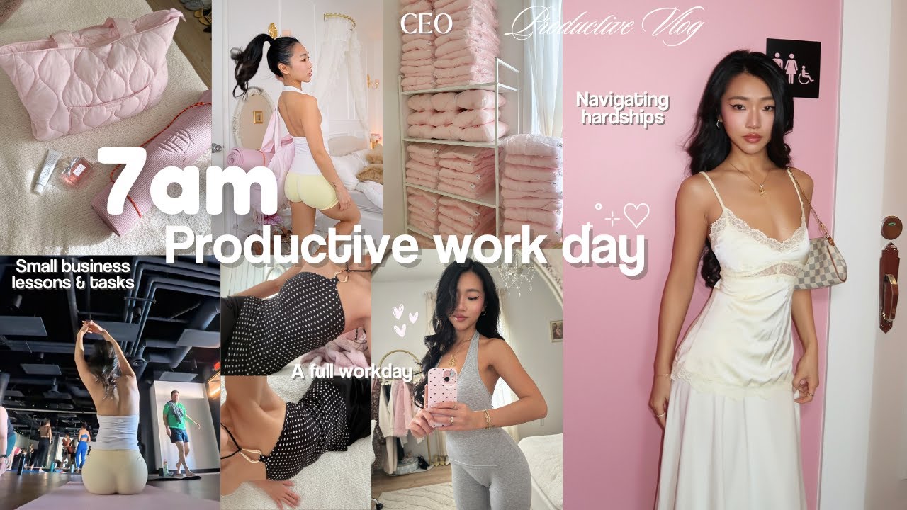 7AM PRODUCTIVE VLOG🦢 Full workday, chic outfits, & what building a small business is teaching me