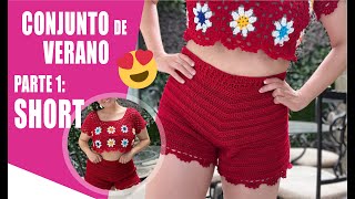 CÓMO TEJER UN SHORT EN GANCHO O CROCHET DEL CONJUNTO DE VERANO Parte 1 ⛱️ ⛱️Yo Tejo con LAURA CEPEDA