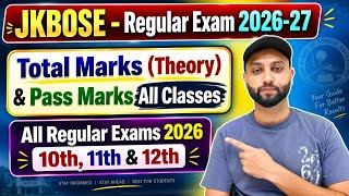 JKBOSE Board Exams - Total Marks Paper and Pass Marks - All Subjects - 10th, 11th, 12th - 2026-27 screenshot 3