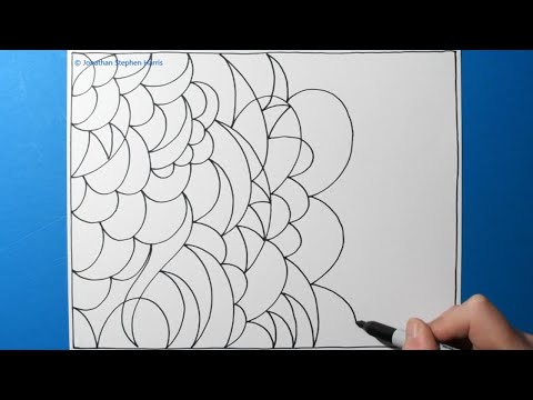 Satisfying & Relaxing Art Design / Black and White / Continuous Line Drawing Pattern #35
