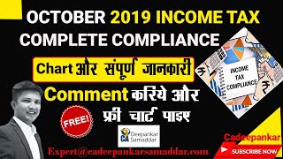 Income Tax - October 2019- Compliance Chart -संपूर्ण कंप्लायंस जानकारी Comment-Free Chart By CA Deep