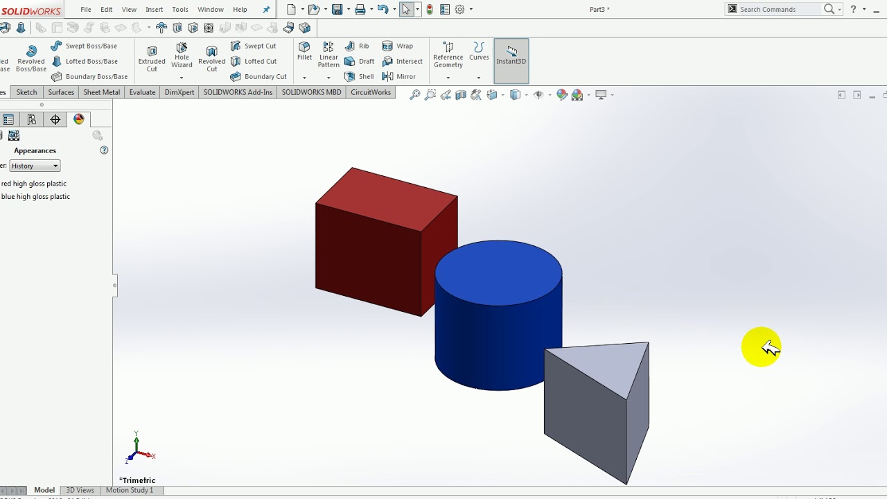Solid Work Tutorial 26 Appearance- solid work appearance command ...