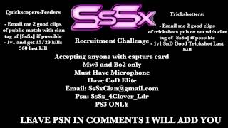 MW3-BO2 PS3 Quickscope Clan Tryouts February 2013