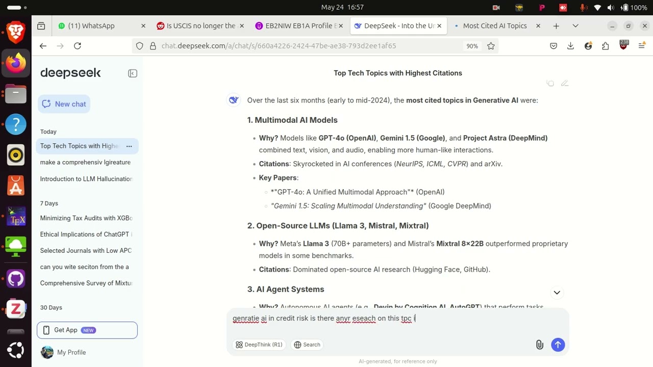Topics with high Citation in last six months 