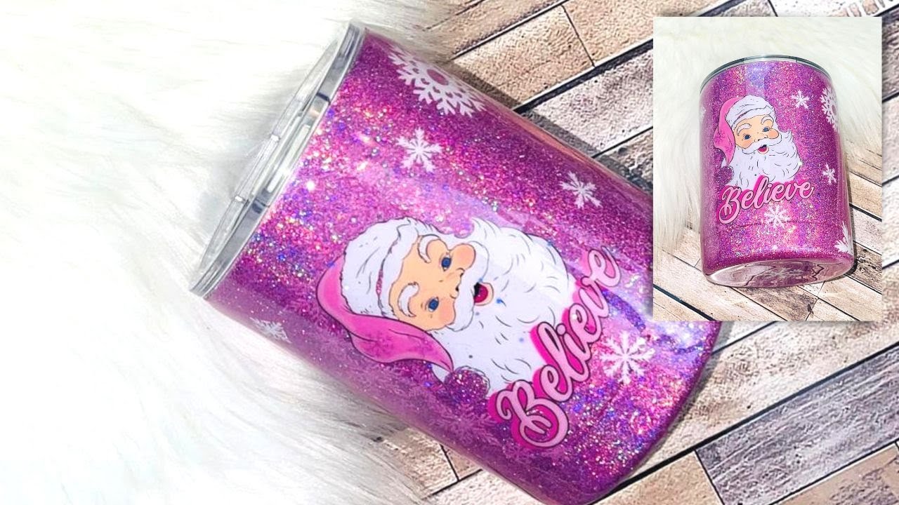 TACK IT METHOD GLITTER TUMBLER TUTORIAL // Laser Holographic Cup