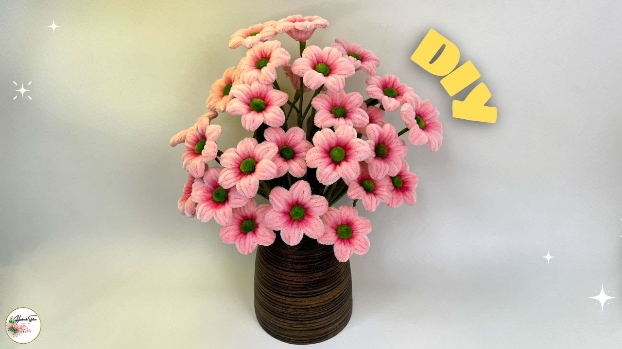 DIY Flower Pipe Cleaner✨How to make a Beautiful Bouquet for your Lovely Vase with Pipe Cleaner✨#diy