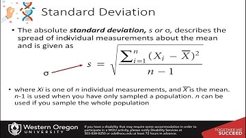 CH312 Analytical Chemistry: Chapter 4 part 1 - Mean, Median and Spread