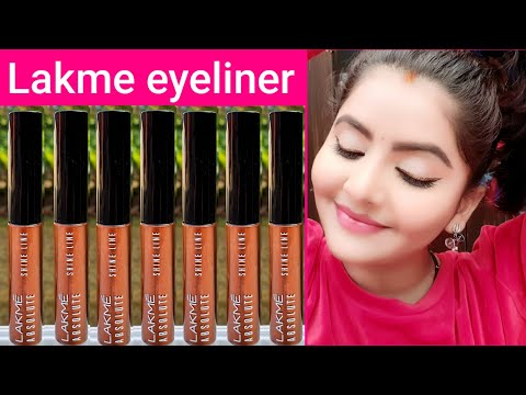 Lakme Absolute Shine Line Eye Liner Shimmer Bronze review & demo | RARA | LAKME absolute eyeliner |