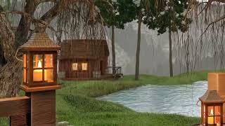 Весенний дождь на уютной веранде коттеджа. 8 часов расслабляющих звуков дождя .Атмосфера для учебы
