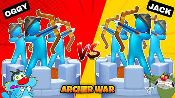 OGGY AND JACK PLAYING ACRHERY BASTIONS GAME | WITH SHINCHAN AND CHOP | NOOB PRO HACKER | OGGY GAME