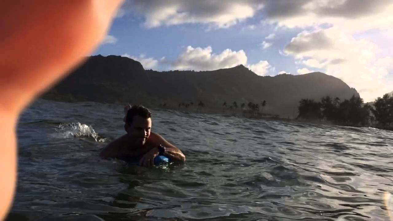 Playing on boogie boards at Kalapaki beach