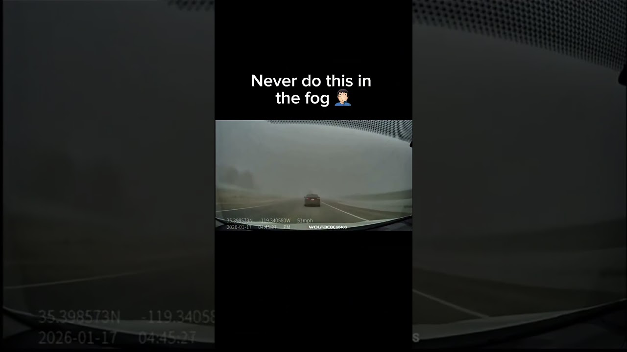 Overtaking in the fog is never a smart idea… #dashcam #accident