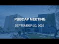 PUBCAP Meeting Sept. 20, 2023