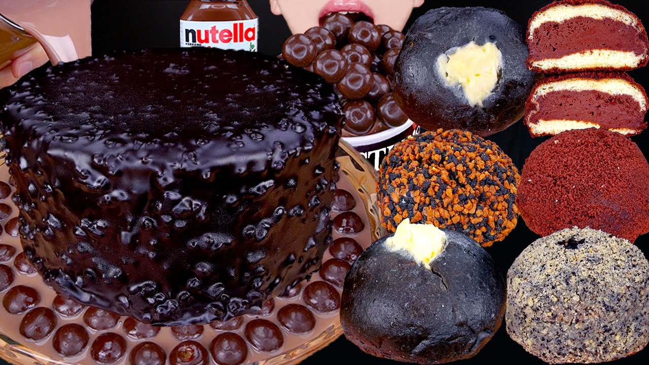 ASMR MALTESERS CHOCOLATE MILK MAGNUM ICE CREAM CAKE OREO NUTELLA DESSERT MUKBANG 먹방咀嚼音 EATING SOUNDS