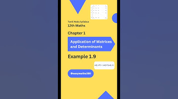 12th Maths Chapter -1 Application of Matrices and Determinants Example 1.9@easymaths360 #12thmaths