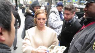 The Bella Brittany Snow arriving on Today Show & posing with fans before Pitch Perfect 2 interview