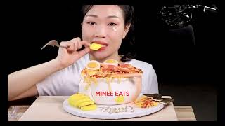 Minee Eats Asmr Chocolate Noodle Ramen Egg Celebration Cake Mukbang Bites Only